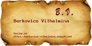 Berkovics Vilhelmina névjegykártya